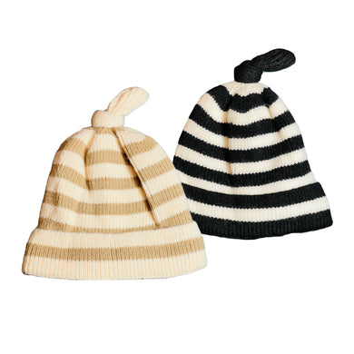 Fareto New Born Baby Super Warm Winter Wollen Cap (Pack of 2)(6 Months to 2 Years)(Round Line)