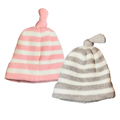 Fareto New Born Baby Super Warm Winter Wollen Cap (Pack of 2)(6 Month to 2 Years)(Round Line)