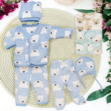 Fareto Newborn Baby Warm Winter Wear Clothes, 5 Pcs  Set Cotton Baby Boys Girls Unisex Baby  Flannel Suit, Infant Clothes, First Gift (Pack of 2)(0-3 Months)(Colour & Designs will be sent as per stock availability)(F645)