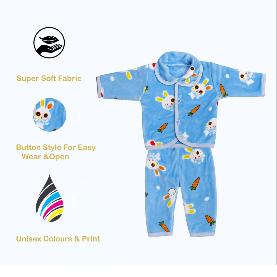 Fareto New Born Baby Winter Wear  Clothing Set Pack Of 3 (0-3 Months)(Colors May Vary)