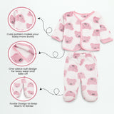 Fareto Newborn Baby Warm Winter Wear Clothes, 5 Pcs  Set Cotton Baby Boys Girls Unisex Baby  Flannel Suit, Infant Clothes, First Gift (Pack of 2)(0-3 Months)(Colour & Designs will be sent as per stock availability)(F645)