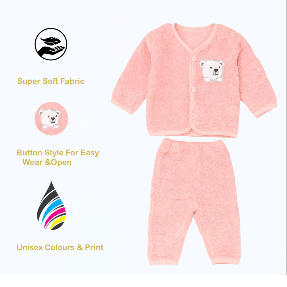 Fareto New Born Baby Winter Wear  Clothing Set Pack Of 3 (0-3 Months)(Colors May Vary)