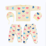 Fareto Newborn Baby Warm Winter Wear Clothes, 5 Pcs  Set Cotton Baby Boys Girls Unisex Baby  Flannel Suit, Infant Clothes, First Gift (Pack of 3)(0-3 Months)