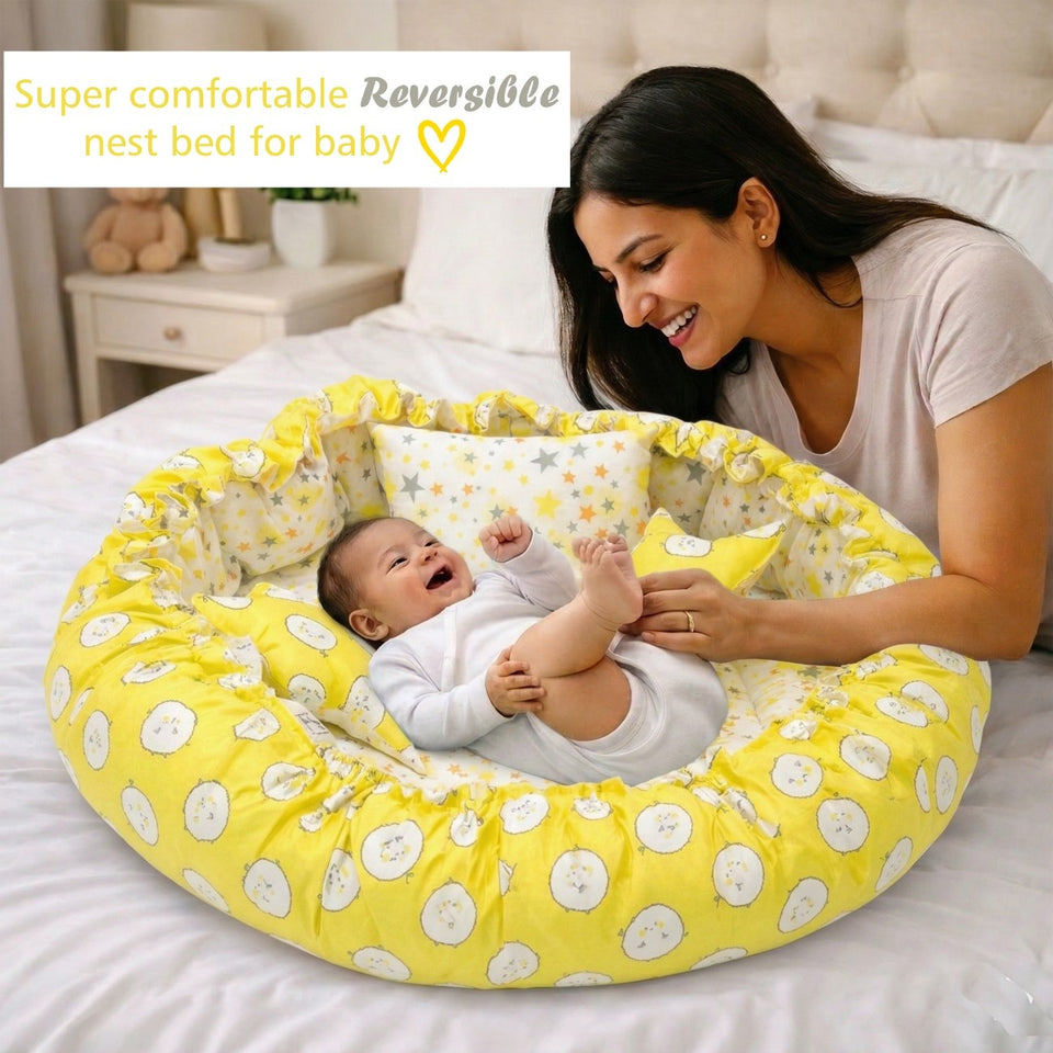 Fareto Complete Bedding Set essentials Combo For Baby (0-6 Months)(yellow ship)(F165)