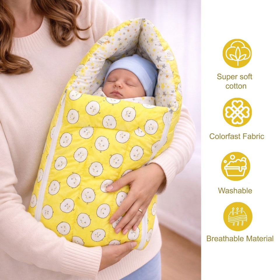 Fareto Complete Bedding Set essentials Combo For Baby (0-6 Months)(yellow ship)(F165)