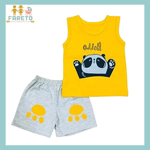 Fareto Baby Boys & Girls Summer Wear T -Shirt & Shorts Set | Dress Clothing Set