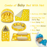 Fareto Complete Bedding Set essentials Combo For Baby (Cloud Yellow) (0-6 Months)