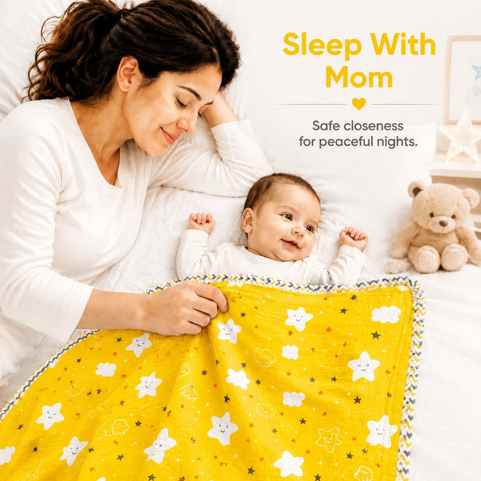 Fareto Complete Bedding Set essentials Combo For Baby (Cloud Yellow) (0-6 Months)(F103)