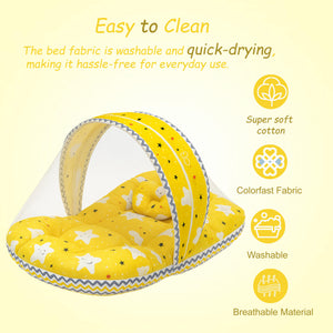 Fareto Complete Bedding Set essentials Combo For Baby (Cloud Yellow) (0-6 Months)