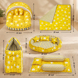 Fareto Complete Bedding Set essentials Combo For Baby (Cloud Yellow) (0-6 Months)(F103)