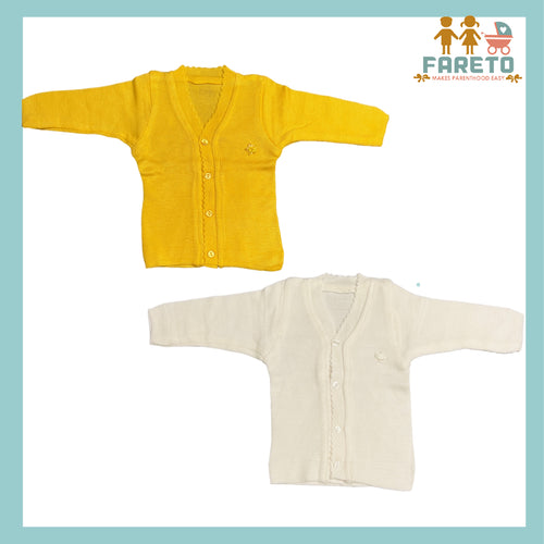 Fareto New Born Baby Winter Full Sleeves Sweater (Pack of 2)