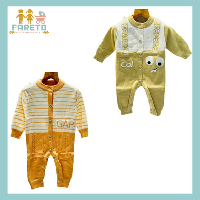 Fareto New Born Baby Sweater Material Winter Wollen Rompers (Pack of 2)