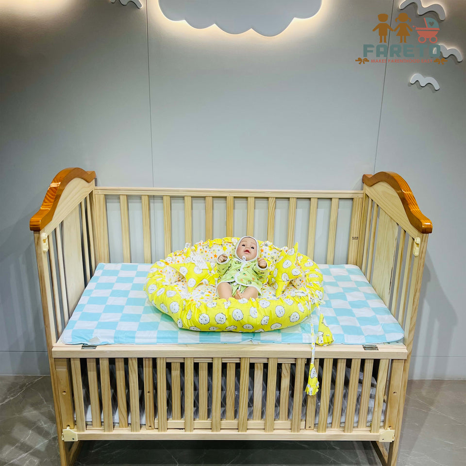 Fareto Complete Bedding Set essentials Combo For Baby (0-6 Months)(yellow ship)