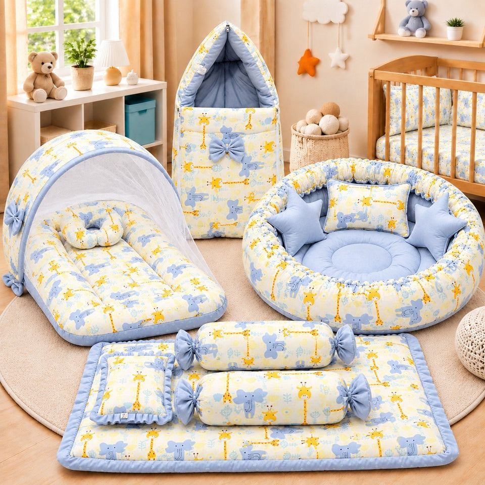Fareto Premium Complete Baby Bedding Set Essentials Combo – Soft & Comfortable Bedding Kit For Newborns (0–6 Months)(F825)