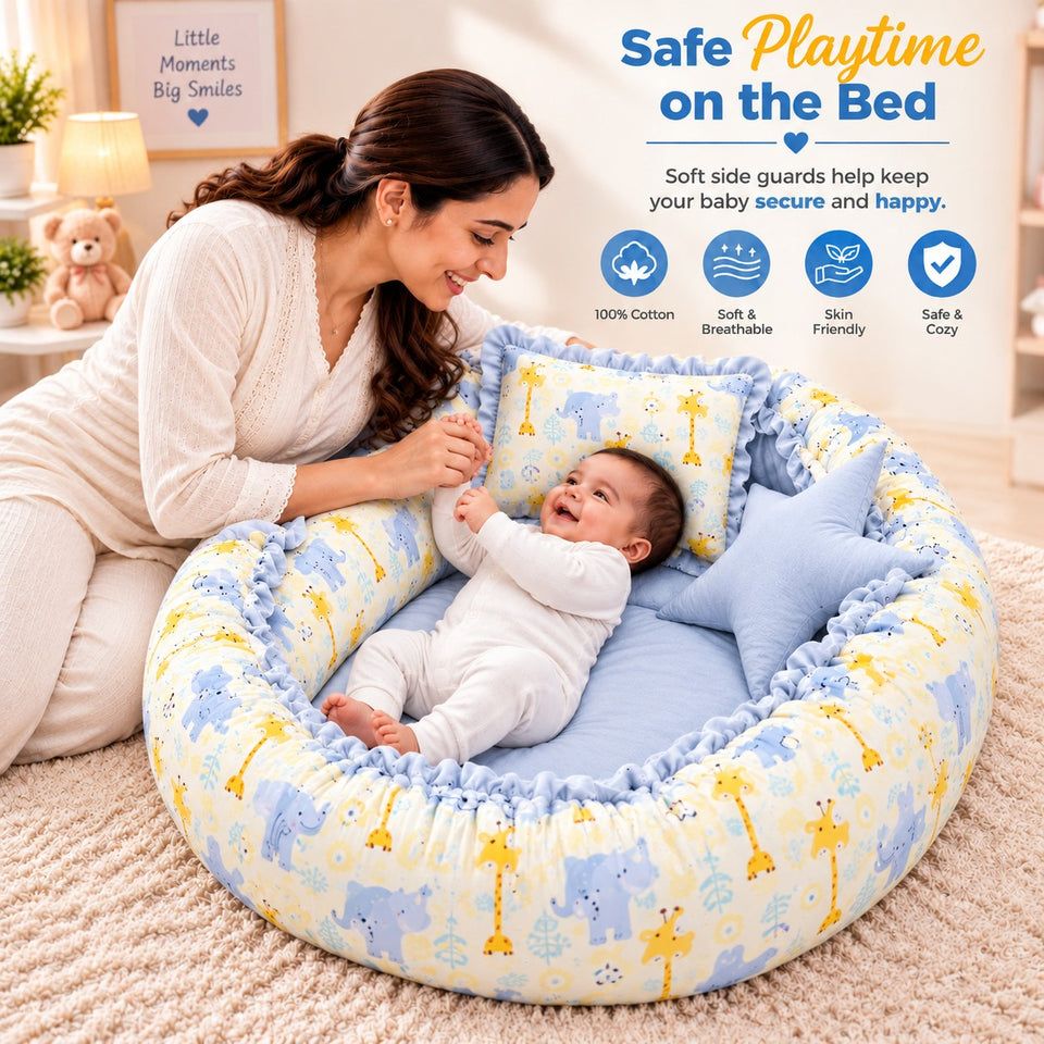Fareto Premium Complete Baby Bedding Set Essentials Combo – Soft & Comfortable Bedding Kit For Newborns (0–6 Months)(F825)