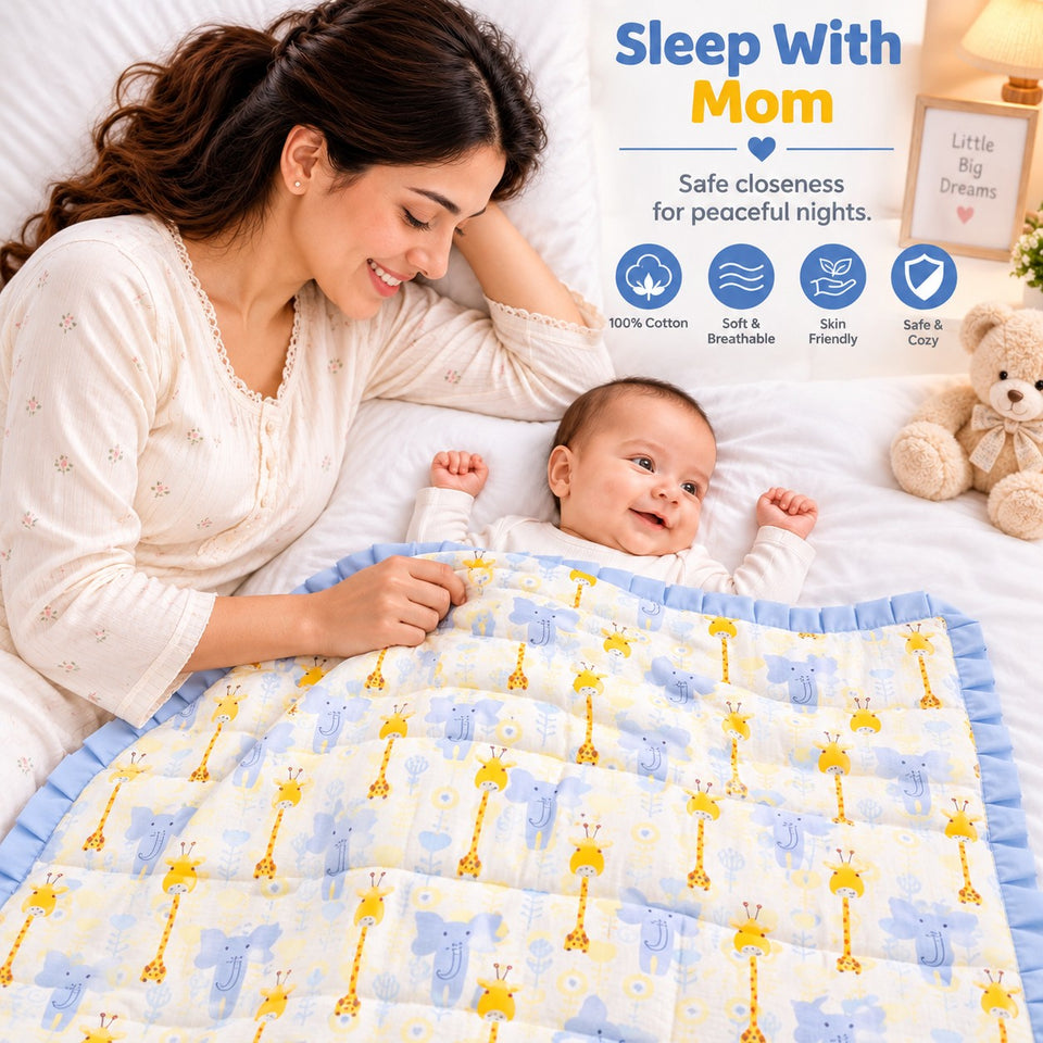 FARETO BABY BEDDING ESSENTIALS 1 NEST | 1 MATTRESS WITH NET | 1 CARRY BED | 1 BOLSTER SET | 1 CARRY BAG | 1 PORTABLE BED | 1 FEEDING PILLOW | 1 BLANKET (0-6M)(F824)