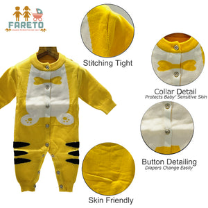 Fareto New Born Baby Sweater Material Winter Wollen Rompers (Pack of 2)