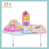 Fareto New Born Baby Premium Quality Mattress with Net & Sleeping Bag & Hand Carry bed(0- 6Months)(Giraffe)