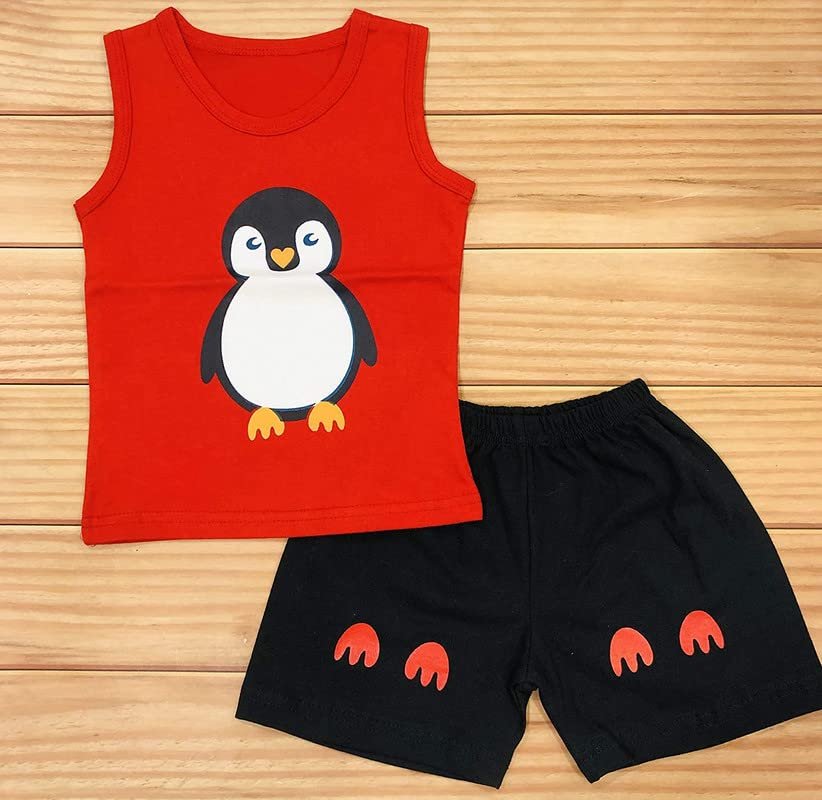 Infantbond Baby Boy's and Girl's Sleeveless T-Shirt and Short 100% Cotton Clothing Set