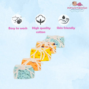 Infantond New Born Baby 10 Single Layer Cotton Nappies | Washable | Reusable (0-2 Months)