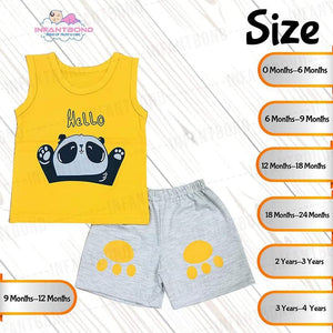 Fareto Baby Boy's and Girl's Cut Sleeve T-Shirt and Short Combo 100% Cotton Clothing Set