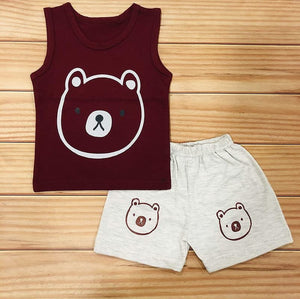Infantbond Baby Boy's and Girl's Sleeveless T-Shirt and Short 100% Cotton Clothing Set