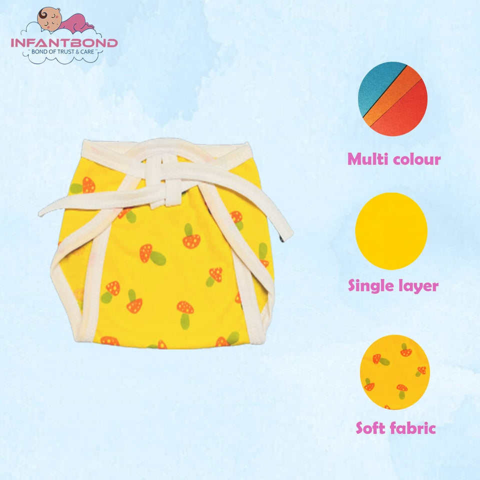 Infantond New Born Baby 10 Single Layer Cotton Nappies | Washable | Reusable (0-2 Months)