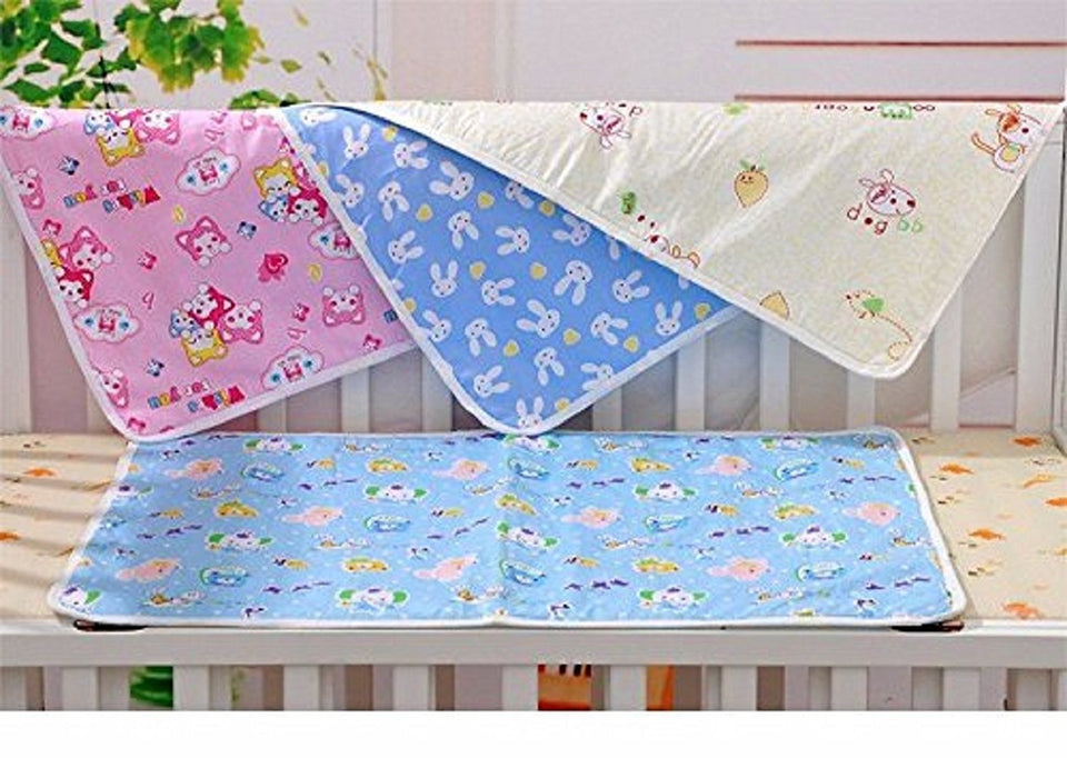 Fareto New Born Baby Single Layer Cotton Nappies/Indian Style Tying Langots/Cloth Nappies and 4 Diaper Changing Plastic Sheets (0-6 Months, Multicolour) Combo of 2 Items/12Pcs