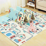 Fareto Foldable Foam Baby Play Mat Early Learning Cognitive Playmat for Large Mats Double Side Soft Baby Play Crawl Floor Mat Waterproof Portable Outdoor/Indoor Use Convertible