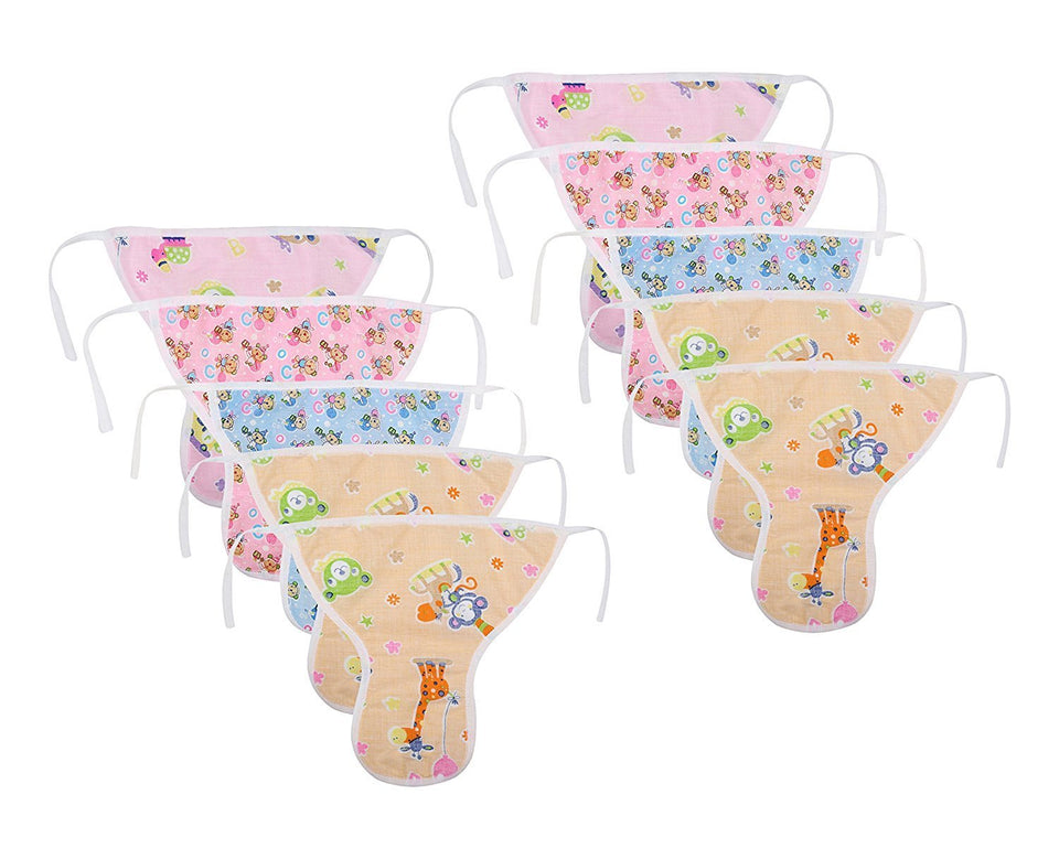 Fareto New Born Baby Single Layer Cotton Nappies/Indian Style Tying Langots/Cloth Nappies and Diaper Changing Waterproof Sheet (0-6 Months,