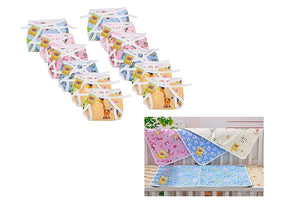 Fareto New Born Baby Single Layer Cotton Nappies/Indian Style Tying Langots/Cloth Nappies and 4 Diaper Changing Plastic Sheets (0-6 Months, Multicolour) Combo of 2 Items/12Pcs