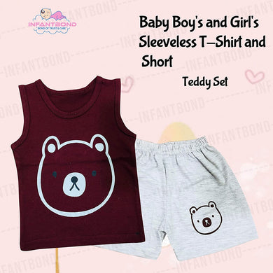 Fareto Baby Boy's and Girl's Sleeveless T-Shirt and Short 100% Cotton Clothing Set