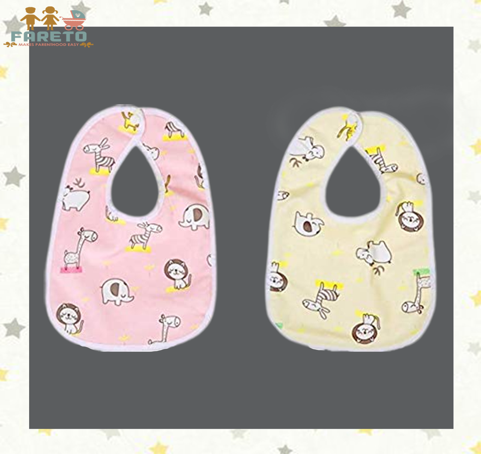 Fareto Baby Bibs Gift Pack | Waterproof | Washable | Double Layer | Pack of 6(0-6 Months) FaretoBaby