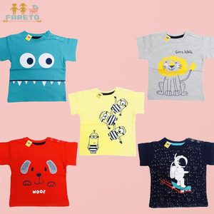Fareto Baby Boy's & Baby Girl's Half Sleeves T-Shirt | Daily Wear T-Shirts(Pack of 5) FaretoBaby