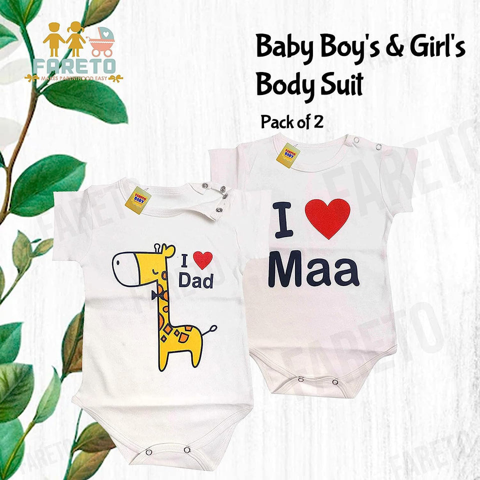 Fareto Baby Boy's & Girl's Body Suit | Romper | Clothing Set | Gift Pack (Pack of 2) FaretoBaby