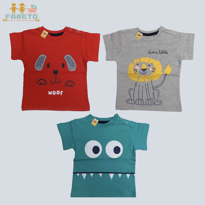 Fareto Baby Daily wear T-Shirt(Pack of 3) FaretoBaby