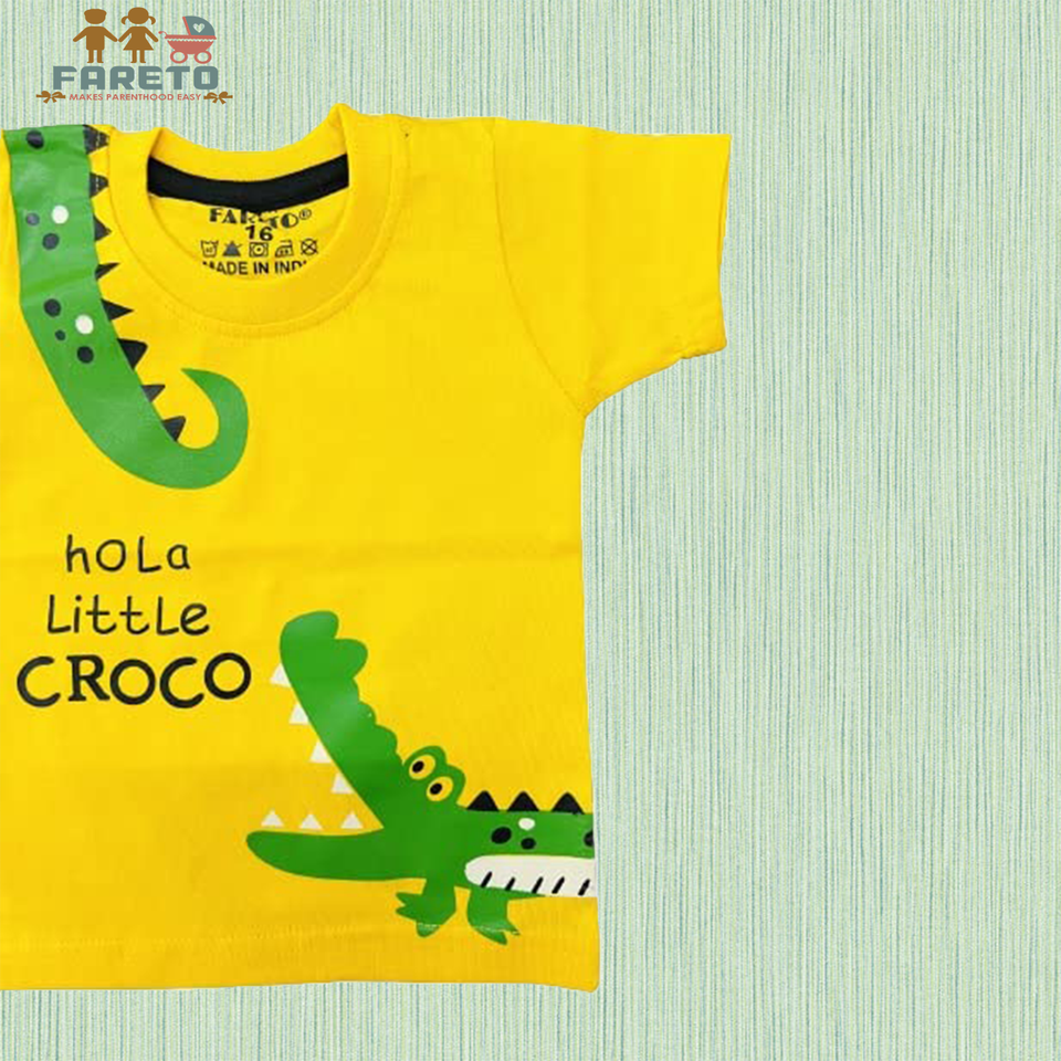 Fareto Baby's & Kid's 100% Cotton Half Sleeves T-Shirt(Pack of 3) FaretoBaby