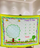 Fareto Baby Milestone Reversible Super Soft Blanket(138*112 CM)(Gress Green)