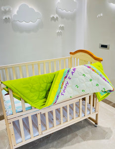 Fareto Baby Milestone Reversible Super Soft Blanket(138*112 CM)(Gress Green)