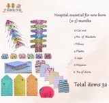 Fareto New Born Baby Hospital Essential Combo| Baby Daily Essential| Baby Combo Pack(0-3 Months)(Pack of 32)