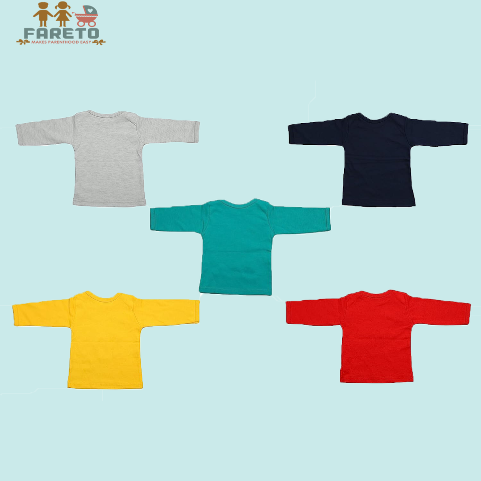 Fareto Baby Boy's & Baby Girl's T-Shirts | T-Shirt | Tees(Pack of 5)