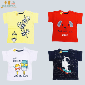 Fareto Baby Daily wear T-Shirt (Pack of 4)